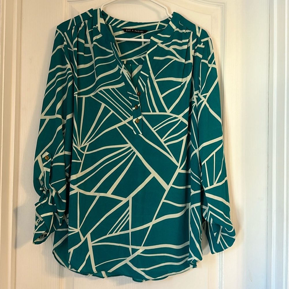 Women’s Scoop Neck Blouse Bell Sleeves Size Large